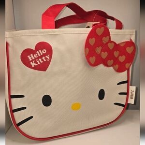 Hello Kitty Collectible Canvas Tote with Red Trim and Handles